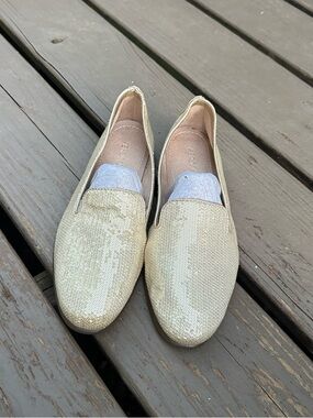 Aerosoles You Betcha Slip-On Flat Sequin Loafer in Old Gold | Women’s 7.5 NWOT